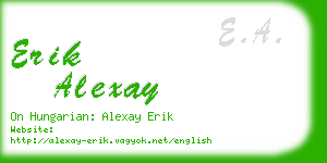 erik alexay business card